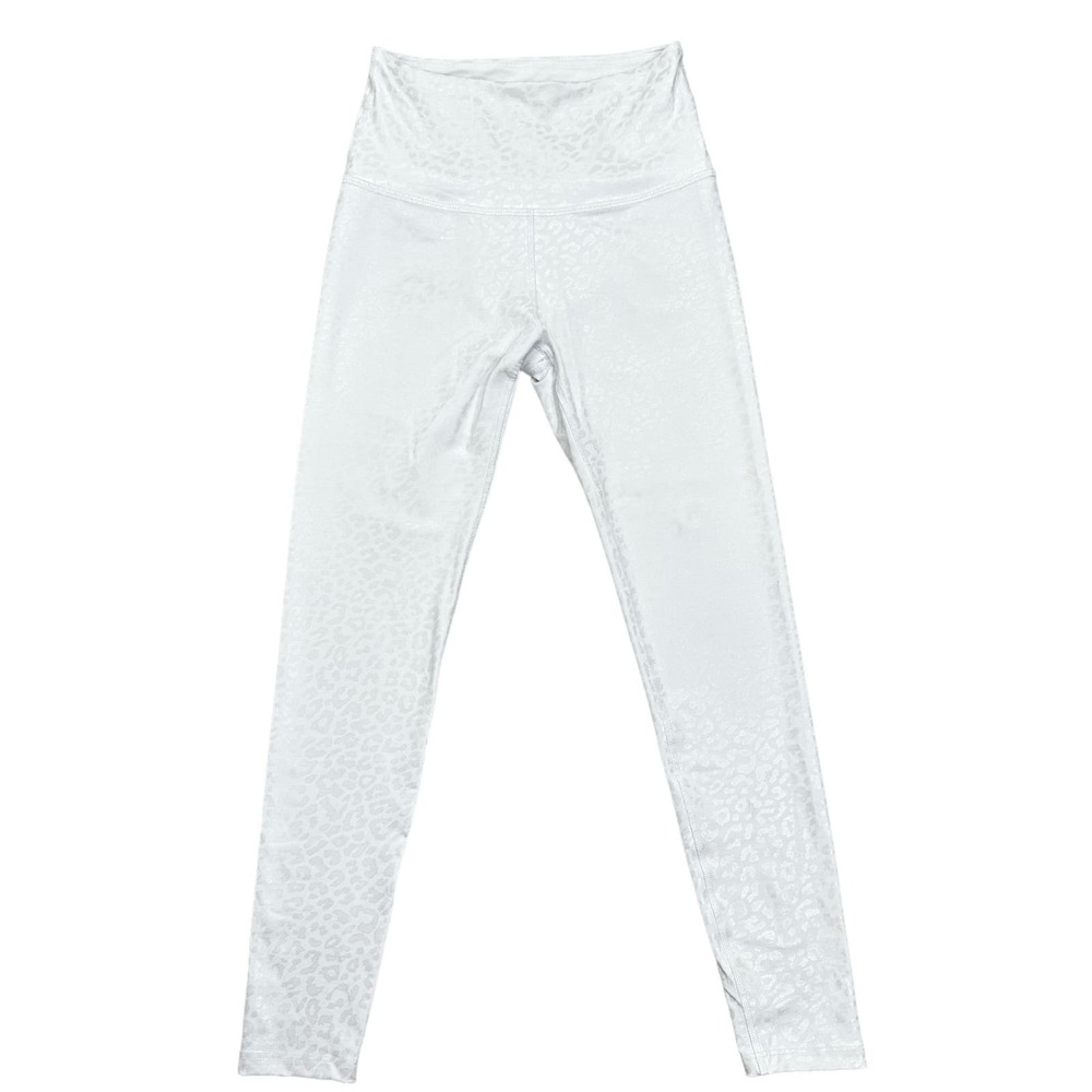 Beyond Yoga White Iridescent Leopard Print Leggings Size XS High Rise